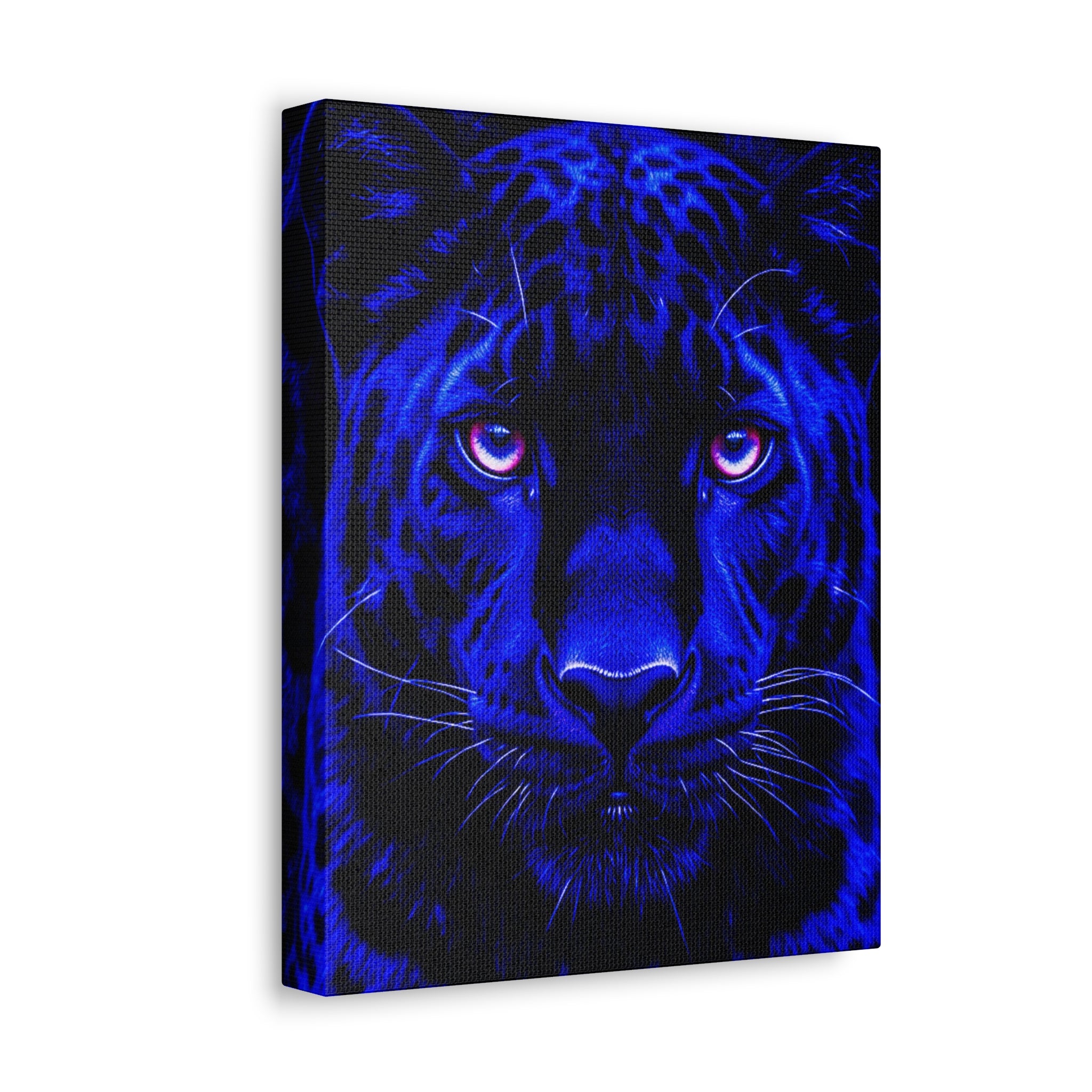 Blue Panther Stretched Canvas Wall Art