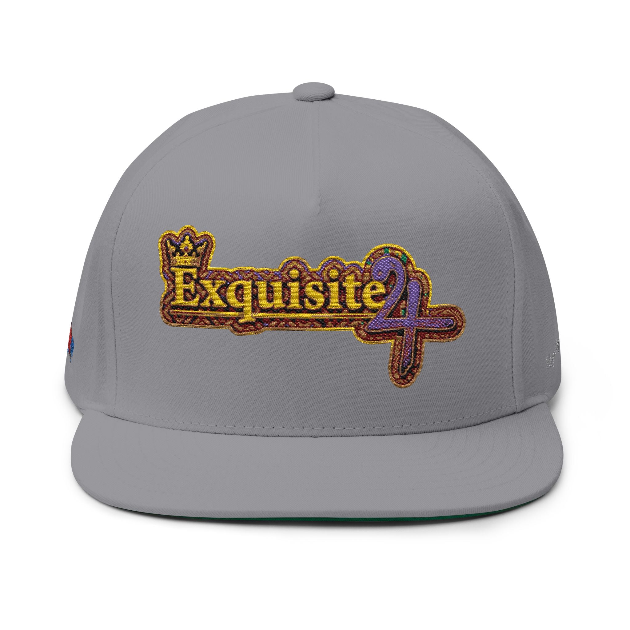Exquisite 24 Embroidered Floral Patch Flat Bill Cap