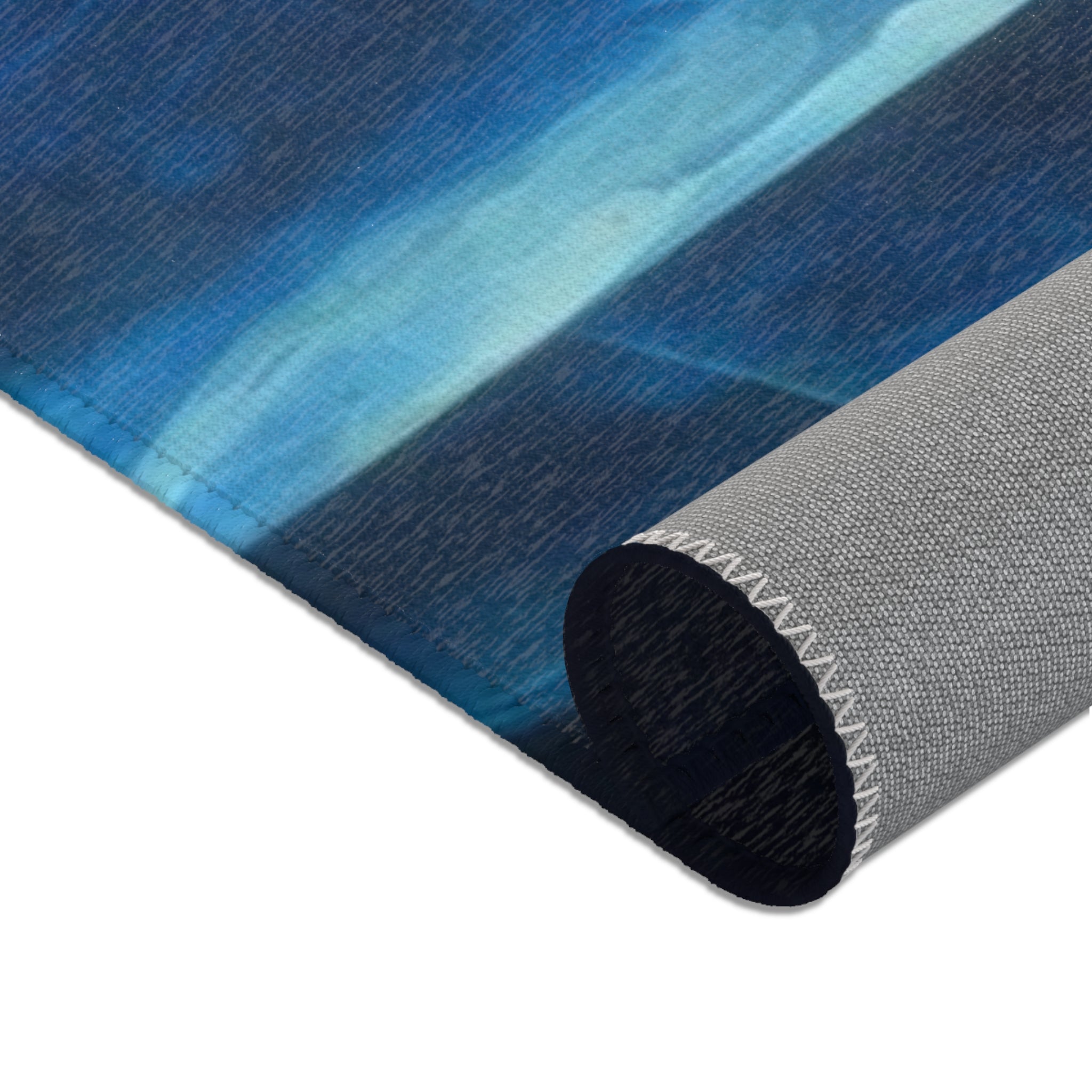Geometric Blue Triangle Area Rug — Modern Abstract Accent Rug for Living Room & Bedroom