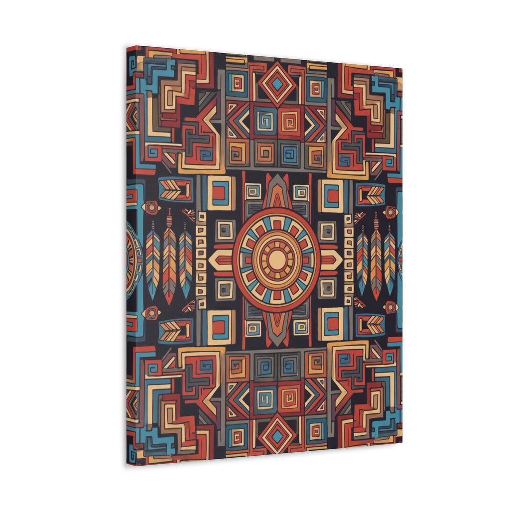 Southwestern Geometric Canvas Art — Tribal Mandala Wall Decor