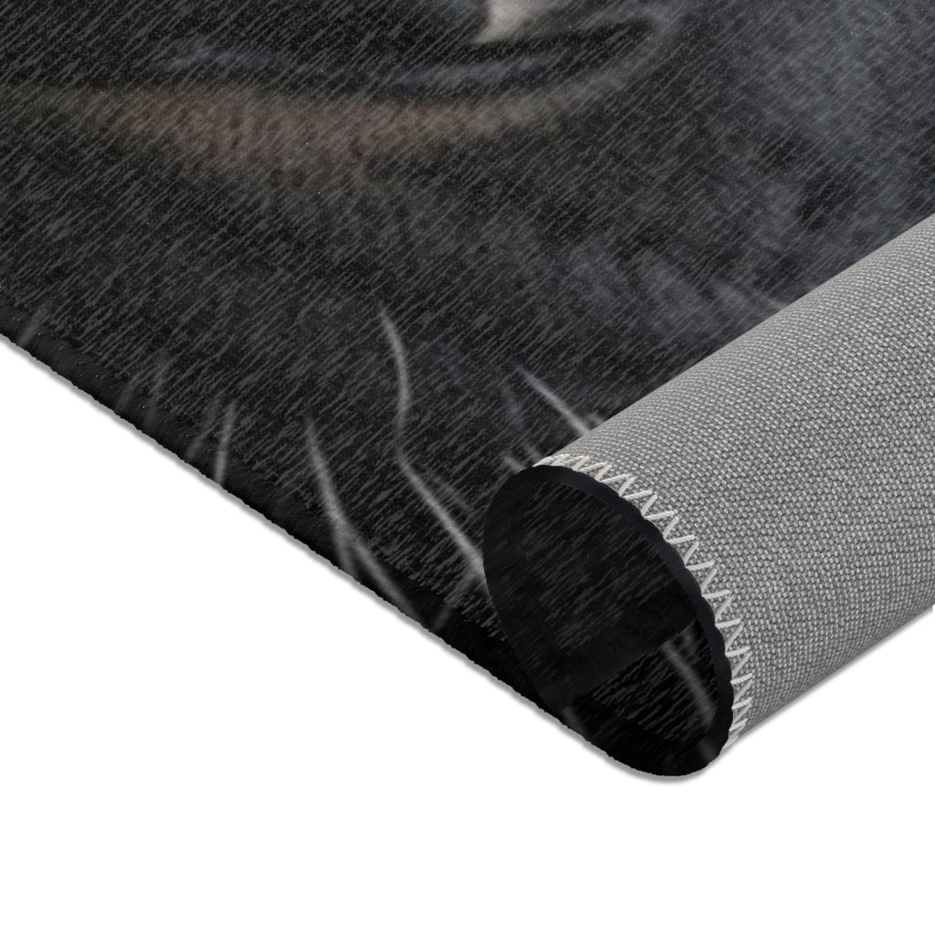 Black Panther Area Rug — Realistic Panther Face Decorative Accent Rug