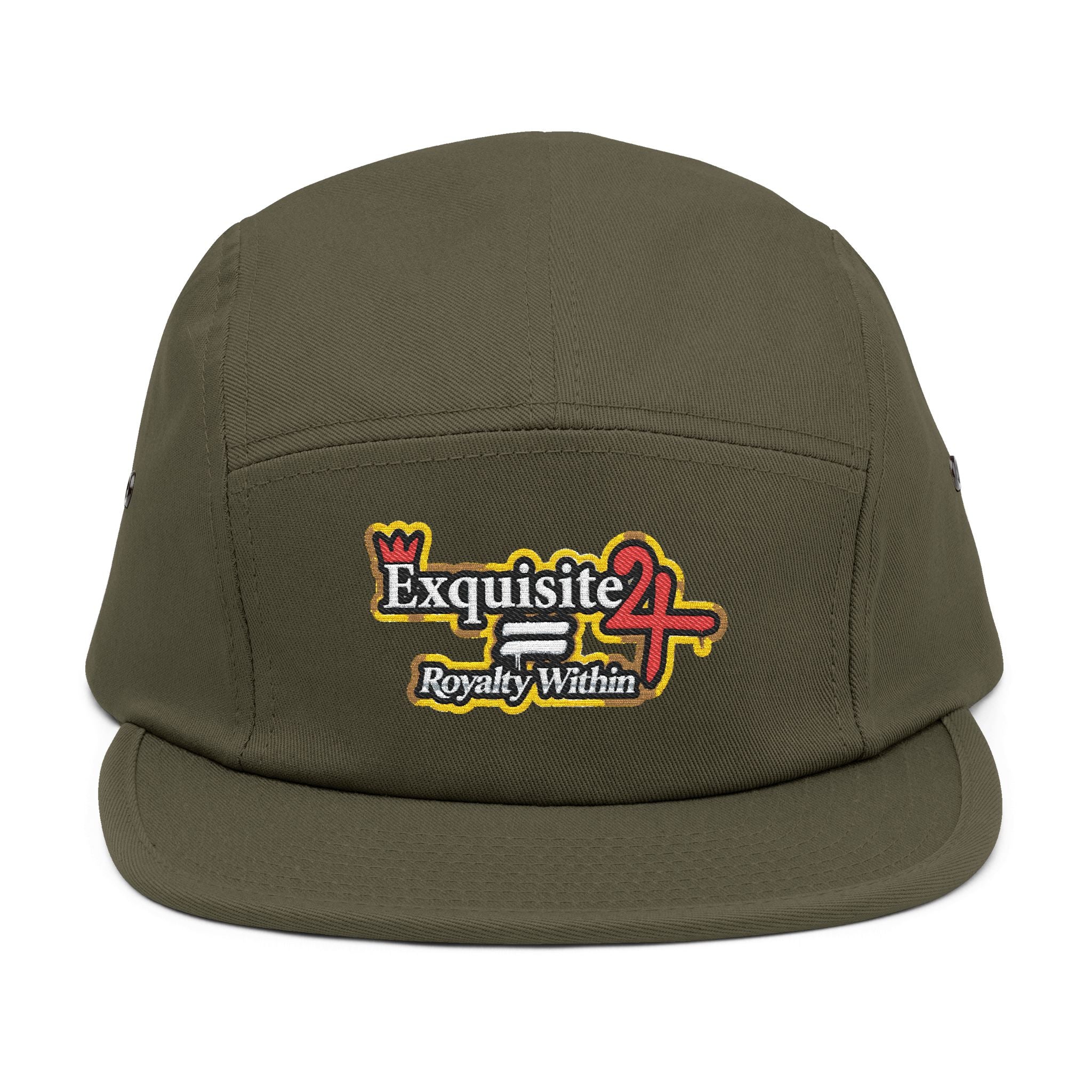 Embroidered 5-Panel Cap — 'Exquisite 24' Logo Streetwear Hat