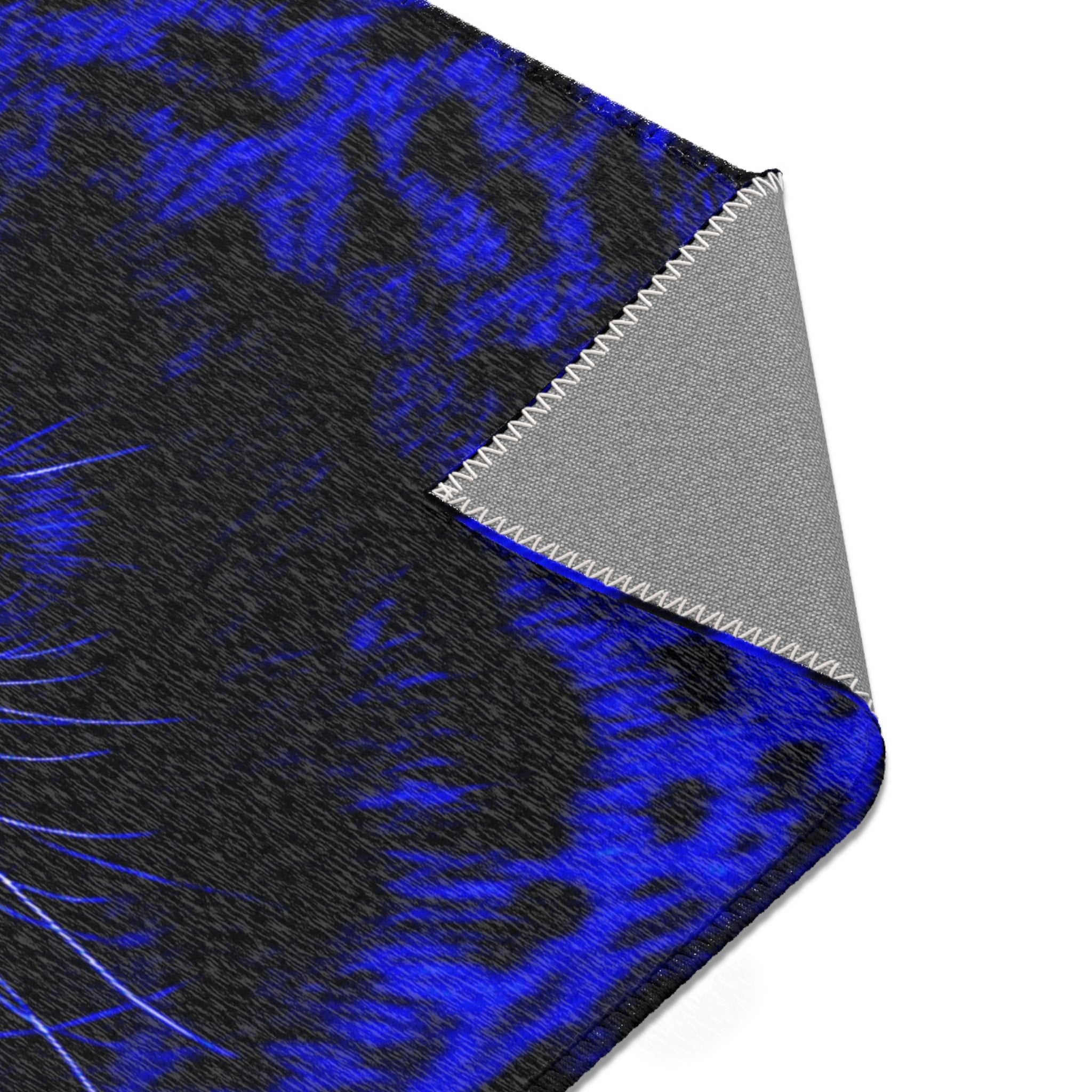 Blue Leopard Area Rug – Bold Neon Leopard Accent Rug for Living Room, Bedroom & Game Room