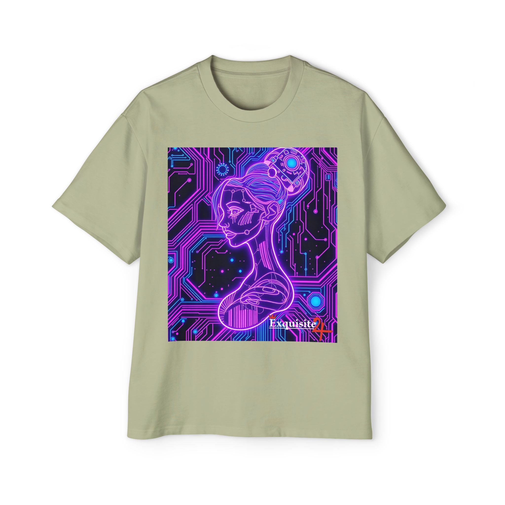 Cyberpunk Goddess Graphic Tee Oversized Men's T-Shirt