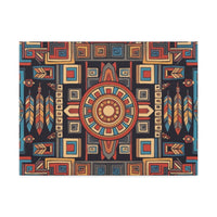 Southwestern Geometric Canvas Art — Tribal Mandala Wall Decor