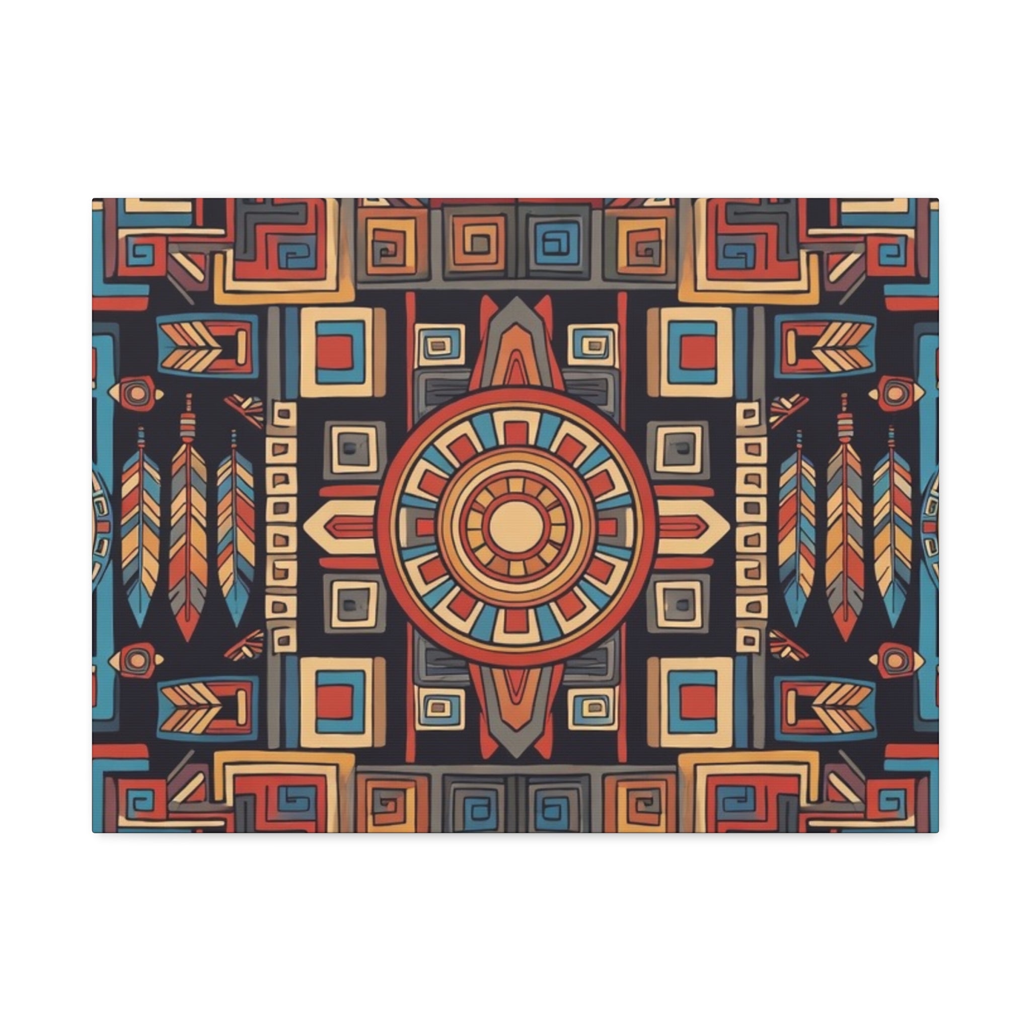 Southwestern Geometric Canvas Art — Tribal Mandala Wall Decor