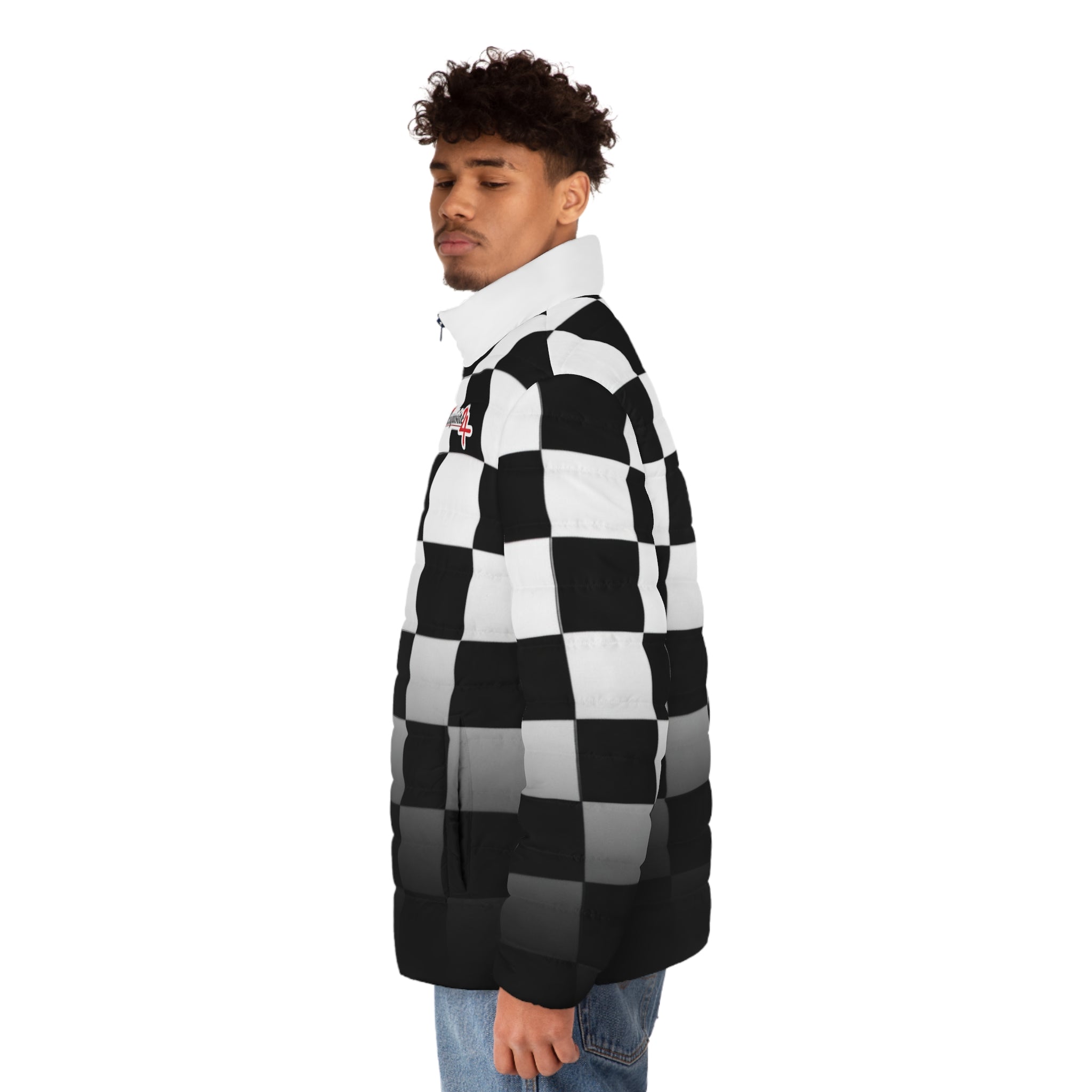 Checkerboard Gradient Puffer Jacket