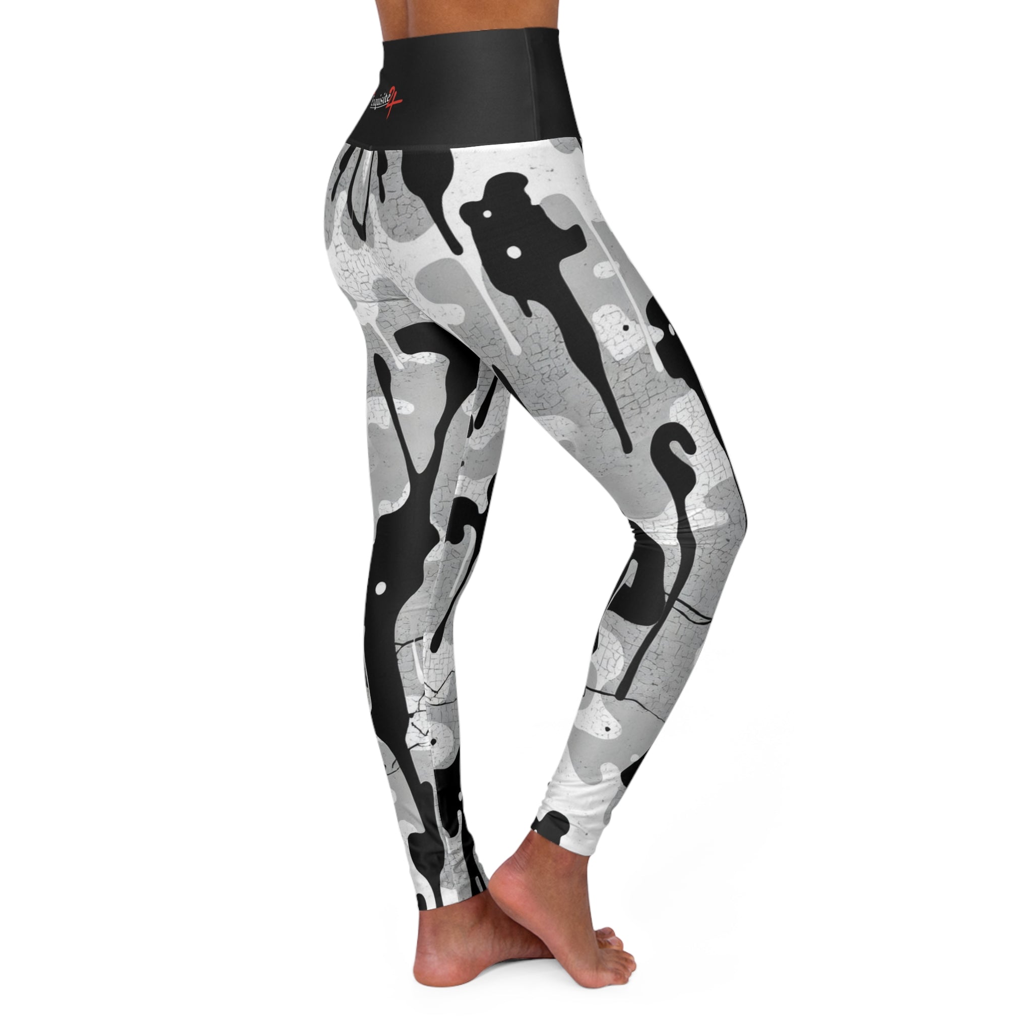 Black & Grey Camo High-Waist Yoga Leggings