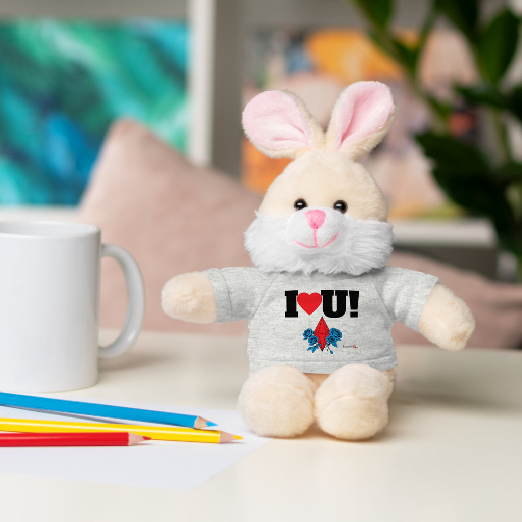 Plush Bear with Branded Tee – Red Diamond and Blue Roses Teddy