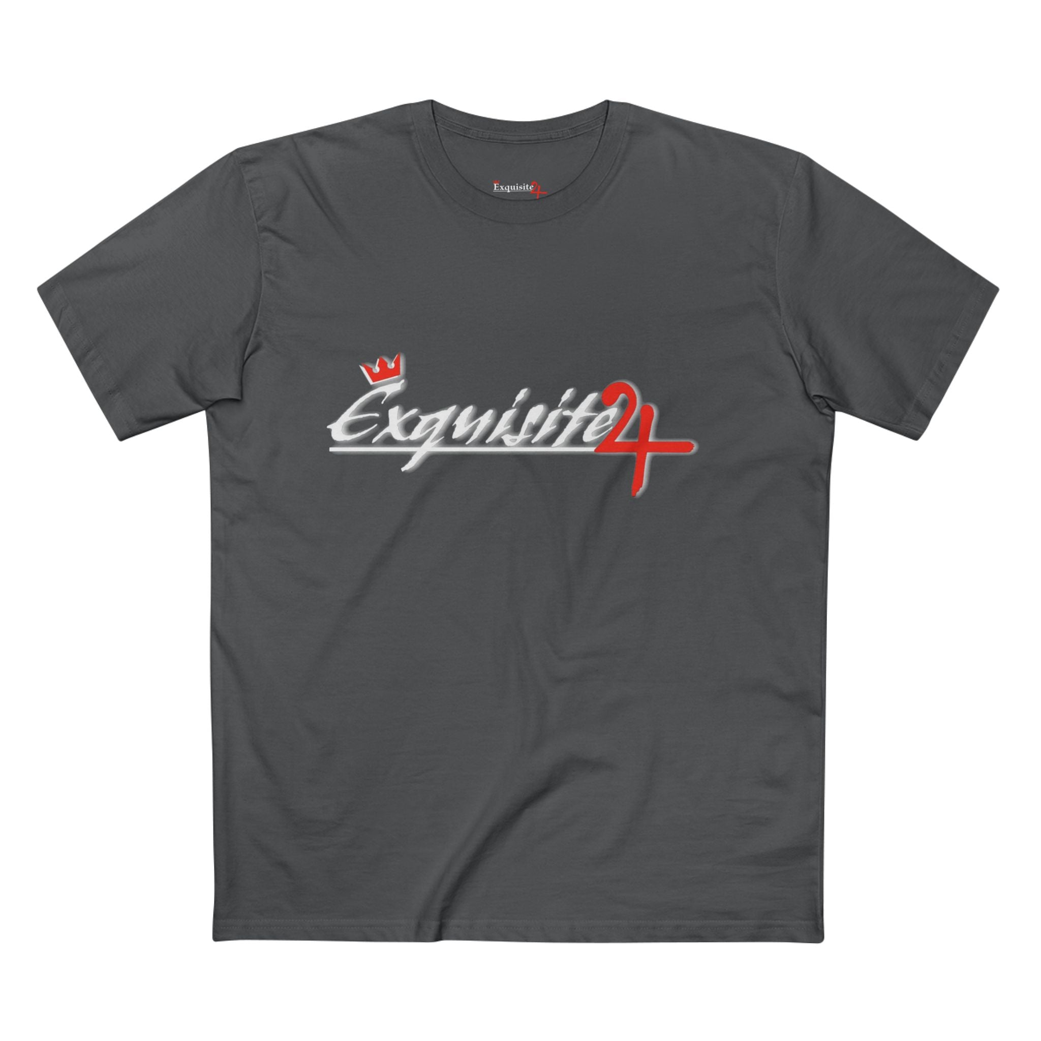 Cursive Exquisite 24 Red Accent Logo Graphic Tee