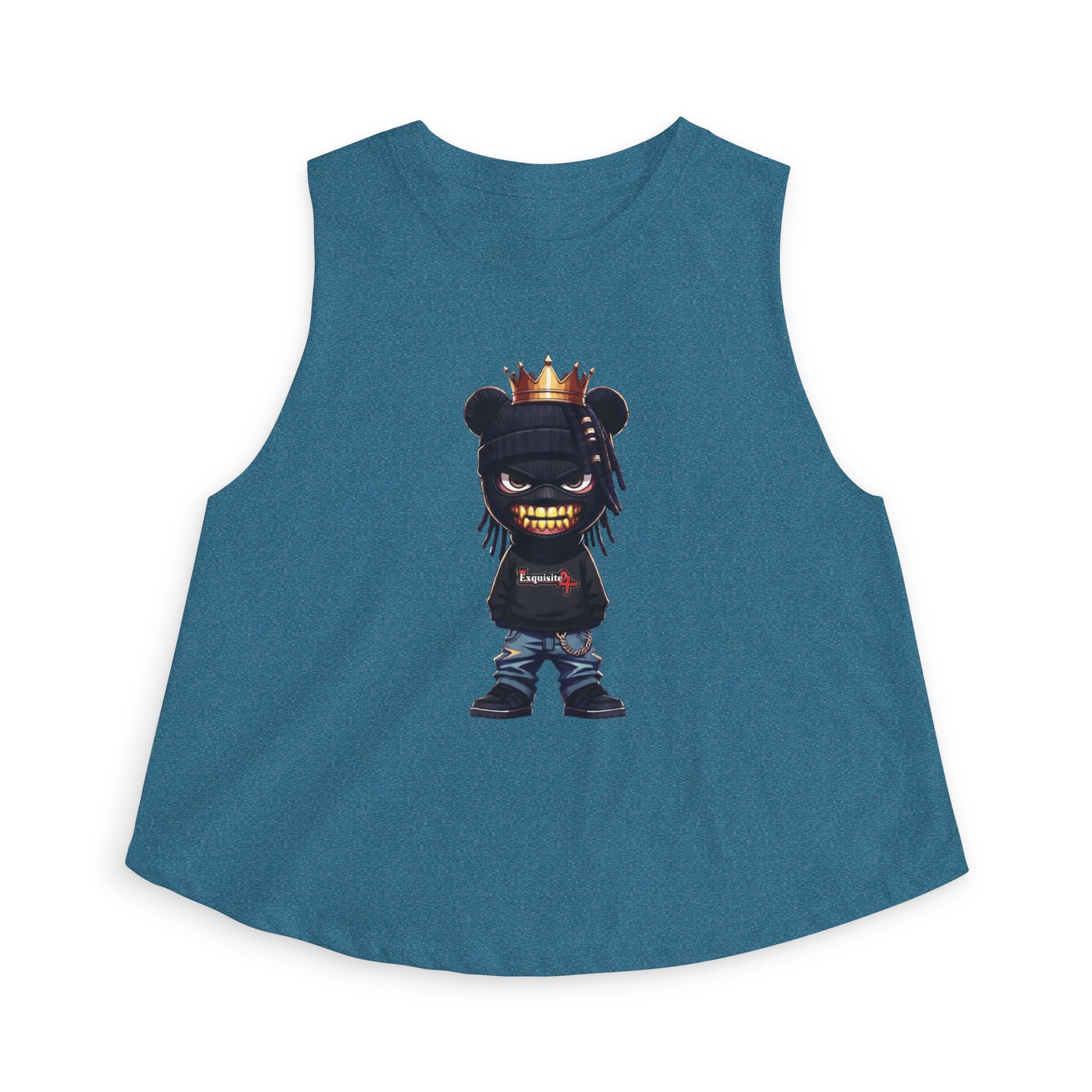 Women's Crop Top — Urban Bear King Graphic Crop Tank