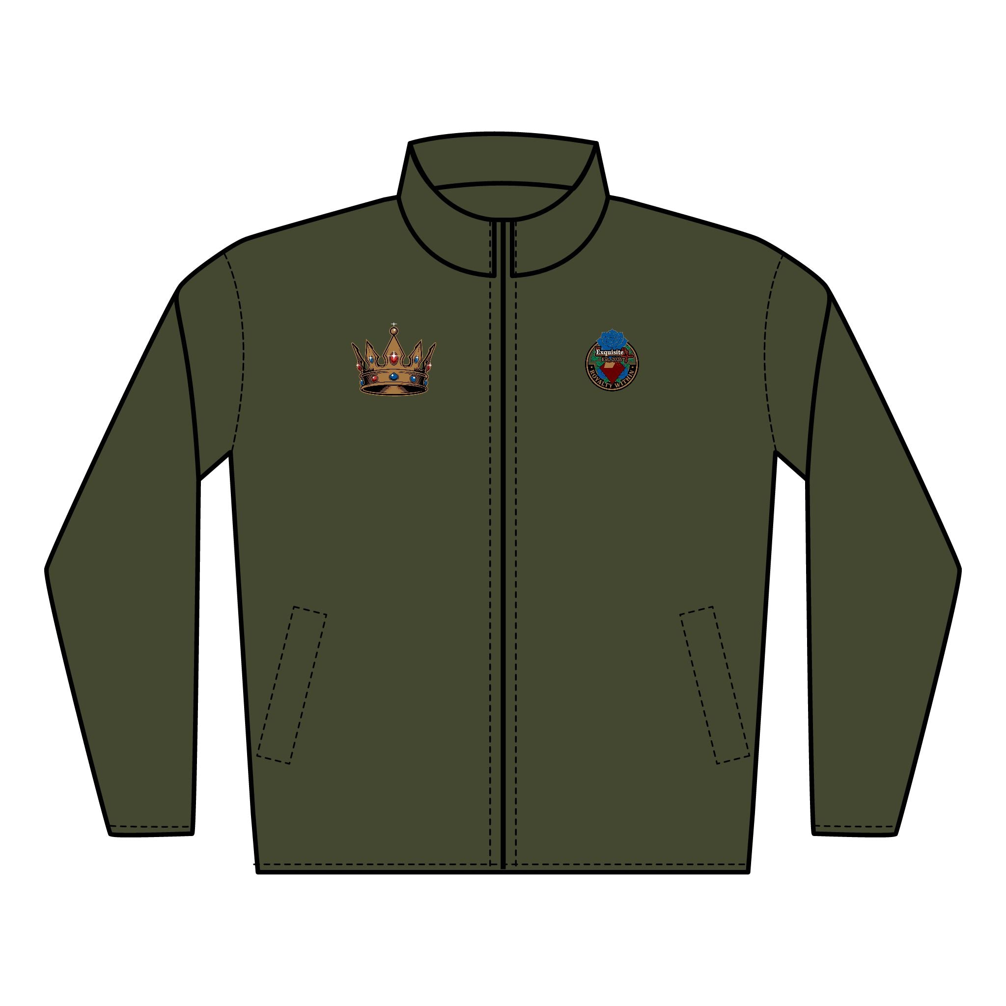 Embroidered Quilted Jacket — Crown & Crest Men's Full-Zip