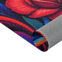 Vibrant Floral Swirl Area Rug — Colorful Rose Accent Rug