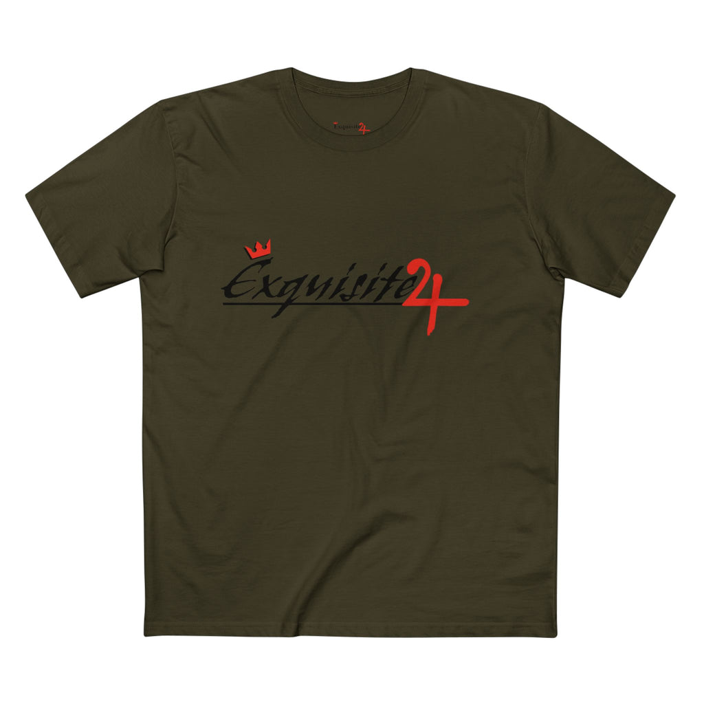 Cursive Exquisite 24 Red Accent Logo Graphic Tee