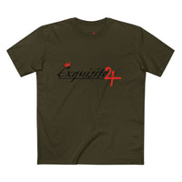 Cursive Exquisite 24 Red Accent Logo Graphic Tee