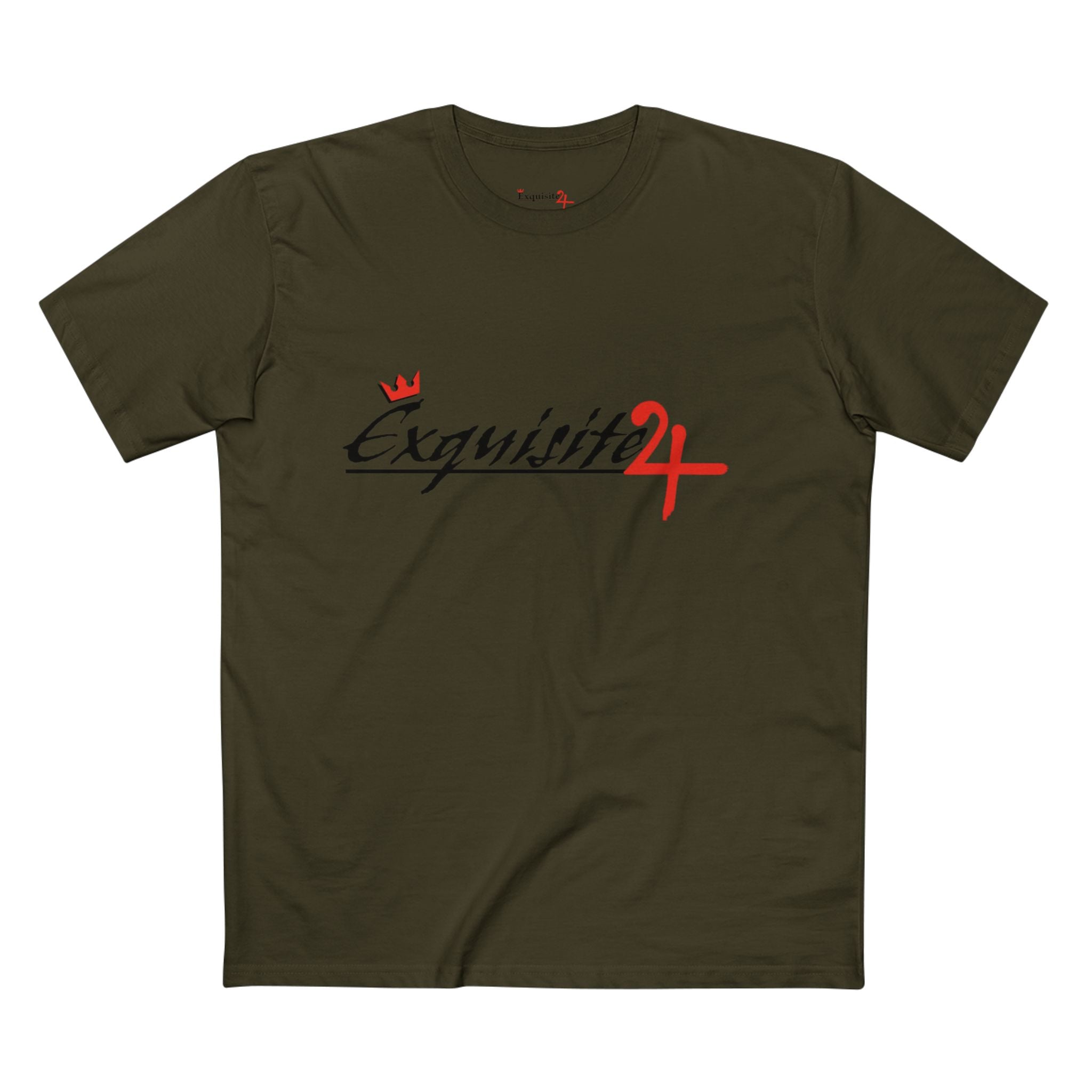 Cursive Exquisite 24 Red Accent Logo Graphic Tee