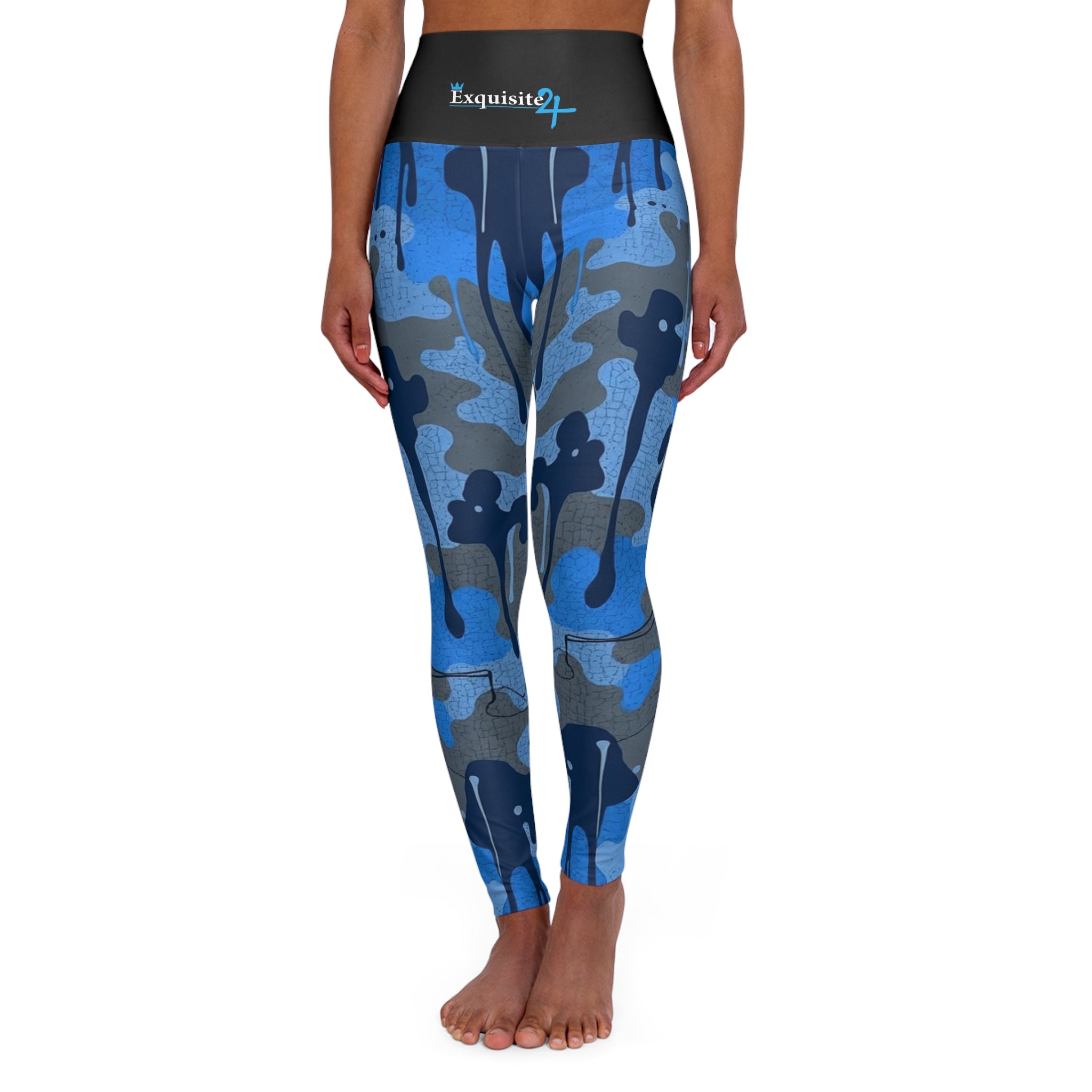 Blue Camo High-Waisted Leggings — Women's Athletic & Workout Tights