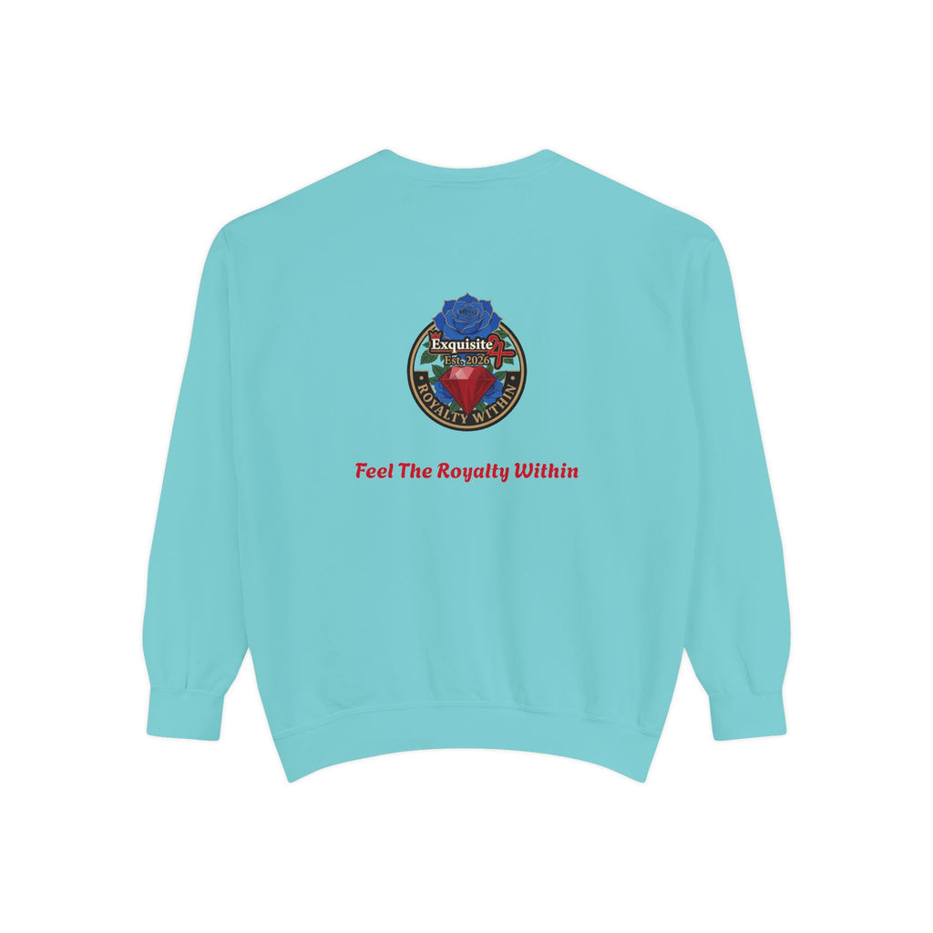 Exquisite 'Feel The Royalty Within' Sweatshirt — Crown Emblem Garment-Dyed Crewneck