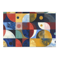 Geometric Color Block Area Rug — Mid-Century Abstract Modern Accent Rug