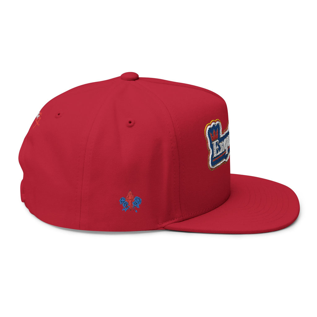 Exquisite 24 Embroidered Flat Bill Cap — Vintage Sports Logo Snapback