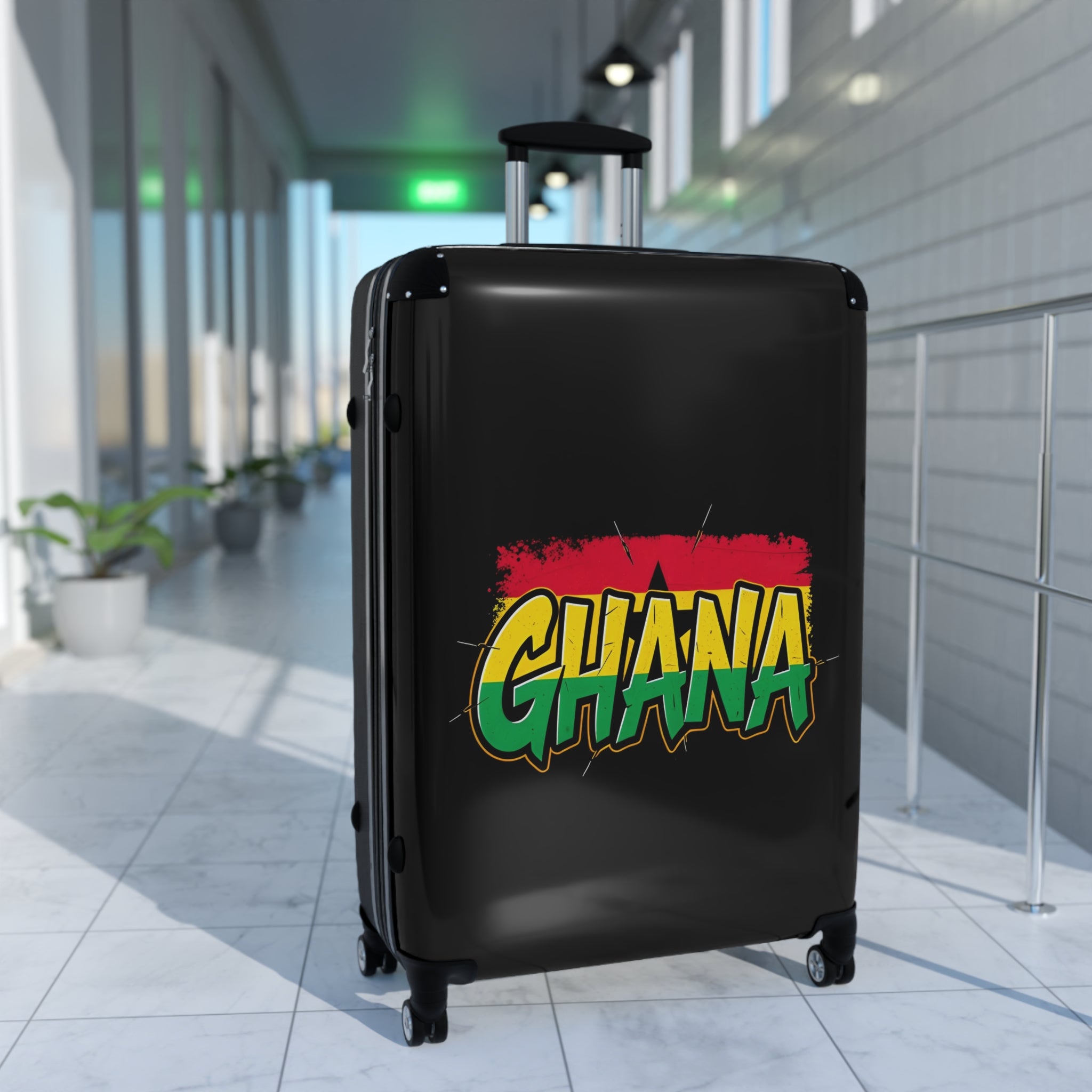 Ghana Flag Carry-On Suitcase – Rasta Colors Travel Luggage