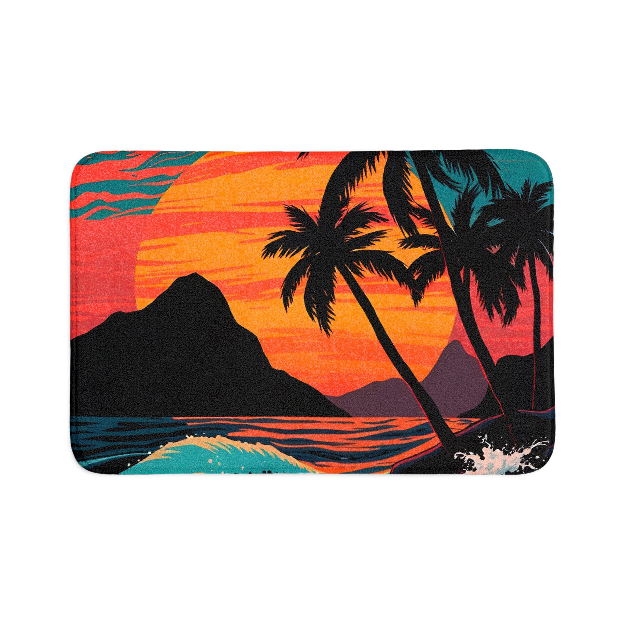 Tropical Sunset Toilet Seat Cover Set – 3-Piece Beach Bath Decor