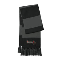 Embroidered Spectator Scarf — Striped Team Fan Scarf with Fringe
