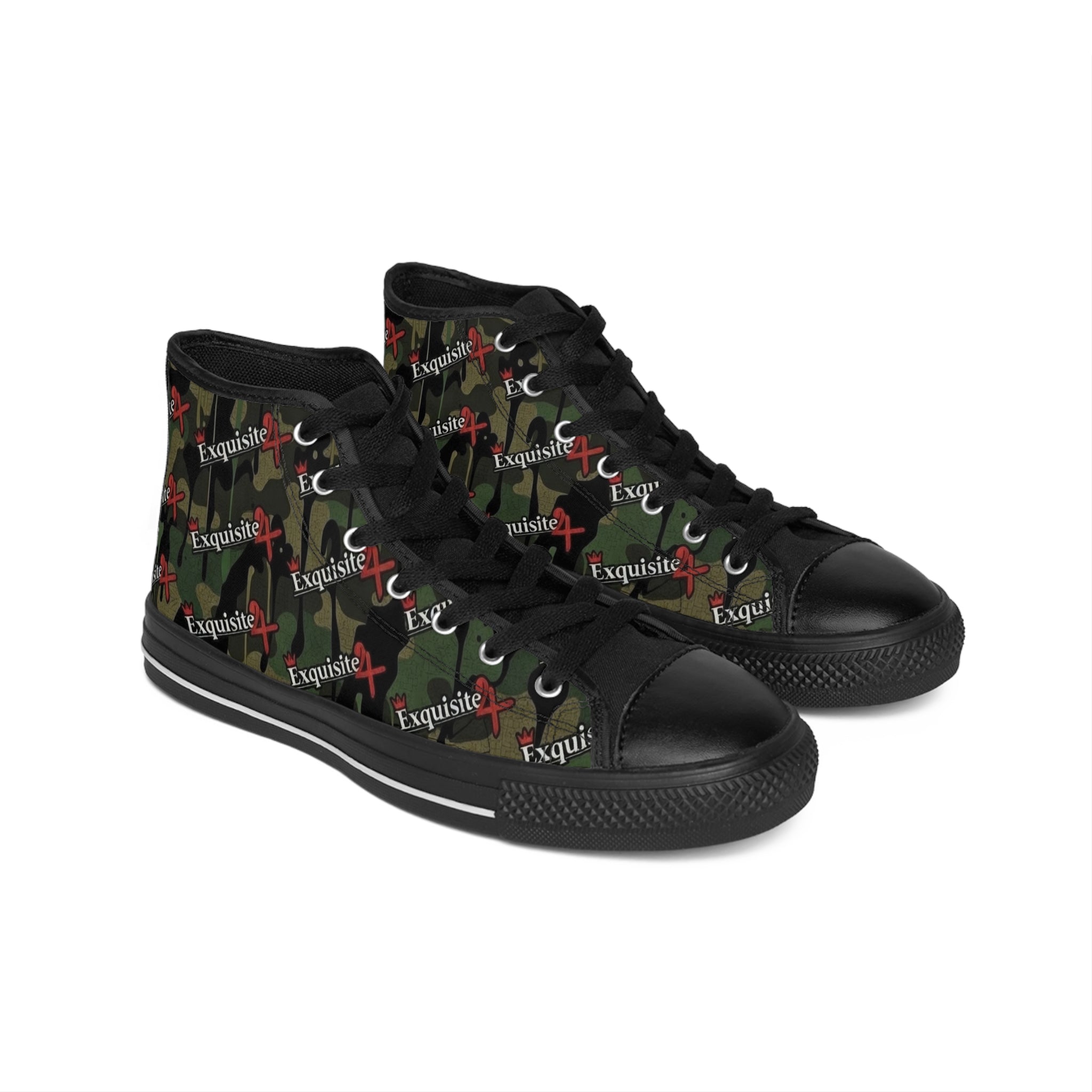 Camouflage 'Exquisite 24' High-Top Sneakers — Men’s Military-Inspired Casual Shoes