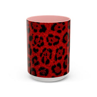 Red Leopard Print Accent Coffee Mug (11/15oz)