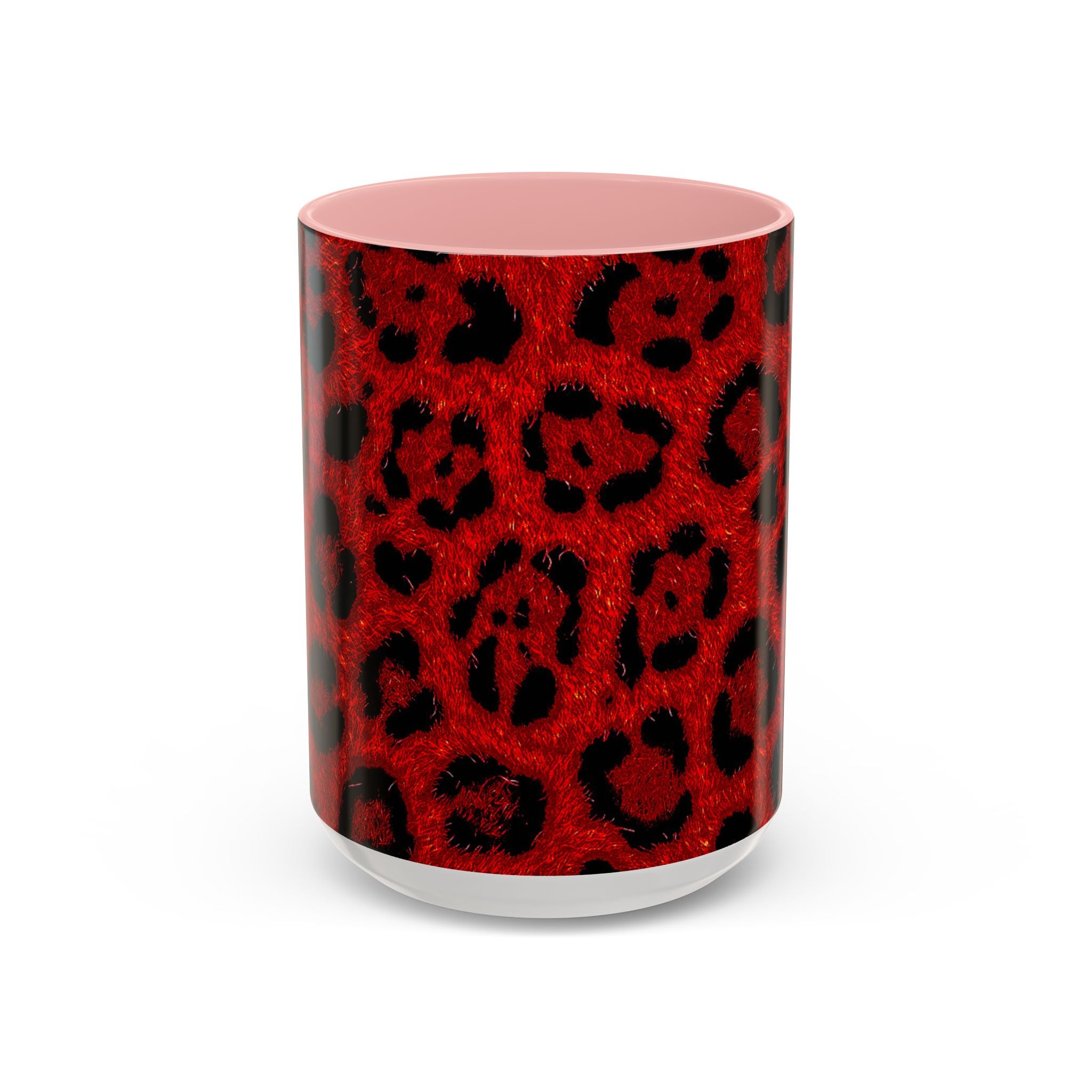 Red Leopard Print Accent Coffee Mug (11/15oz)