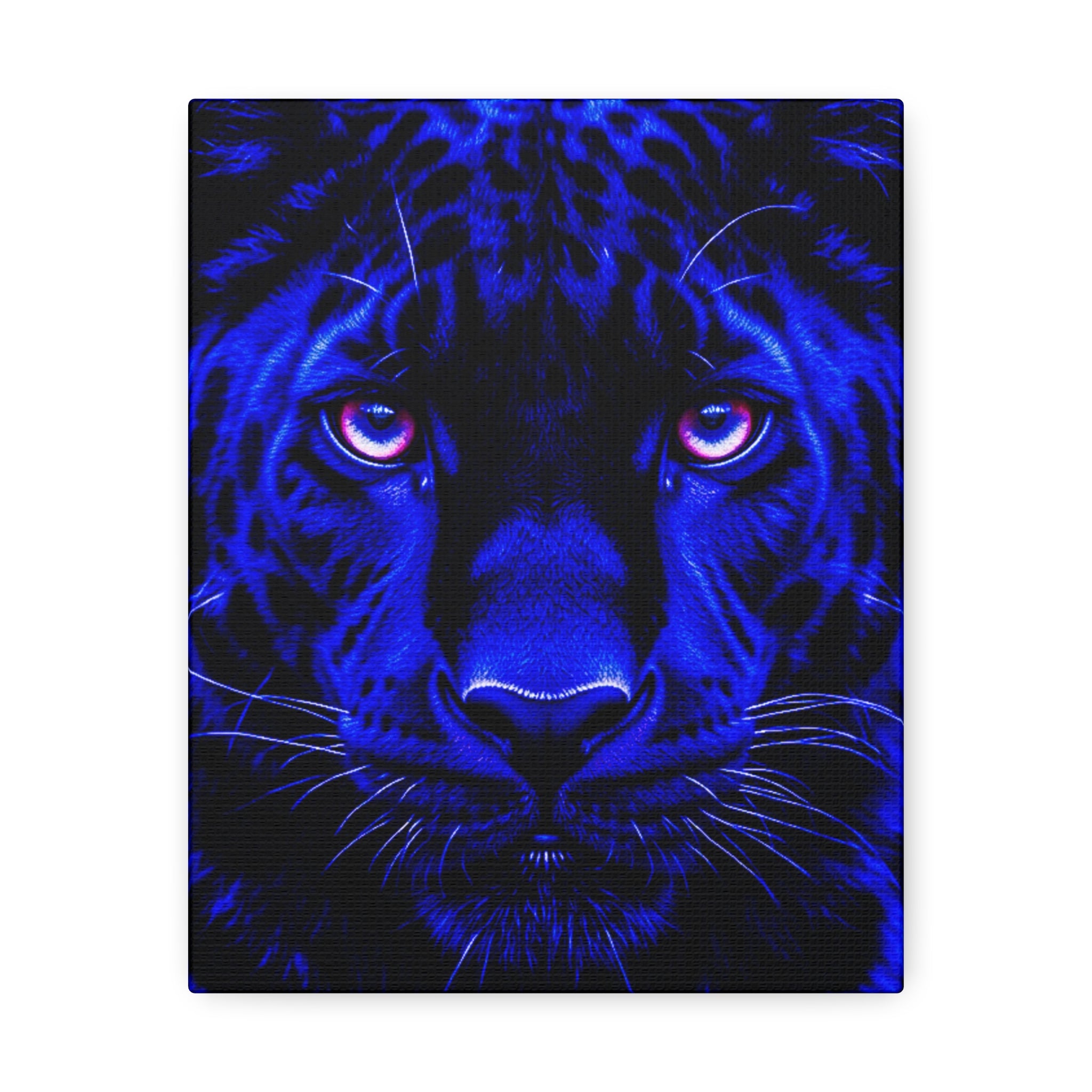 Blue Panther Stretched Canvas Wall Art