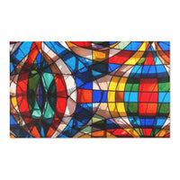 Stained Glass Mosaic Area Rug — Vibrant Geometric Decorative Floor Mat