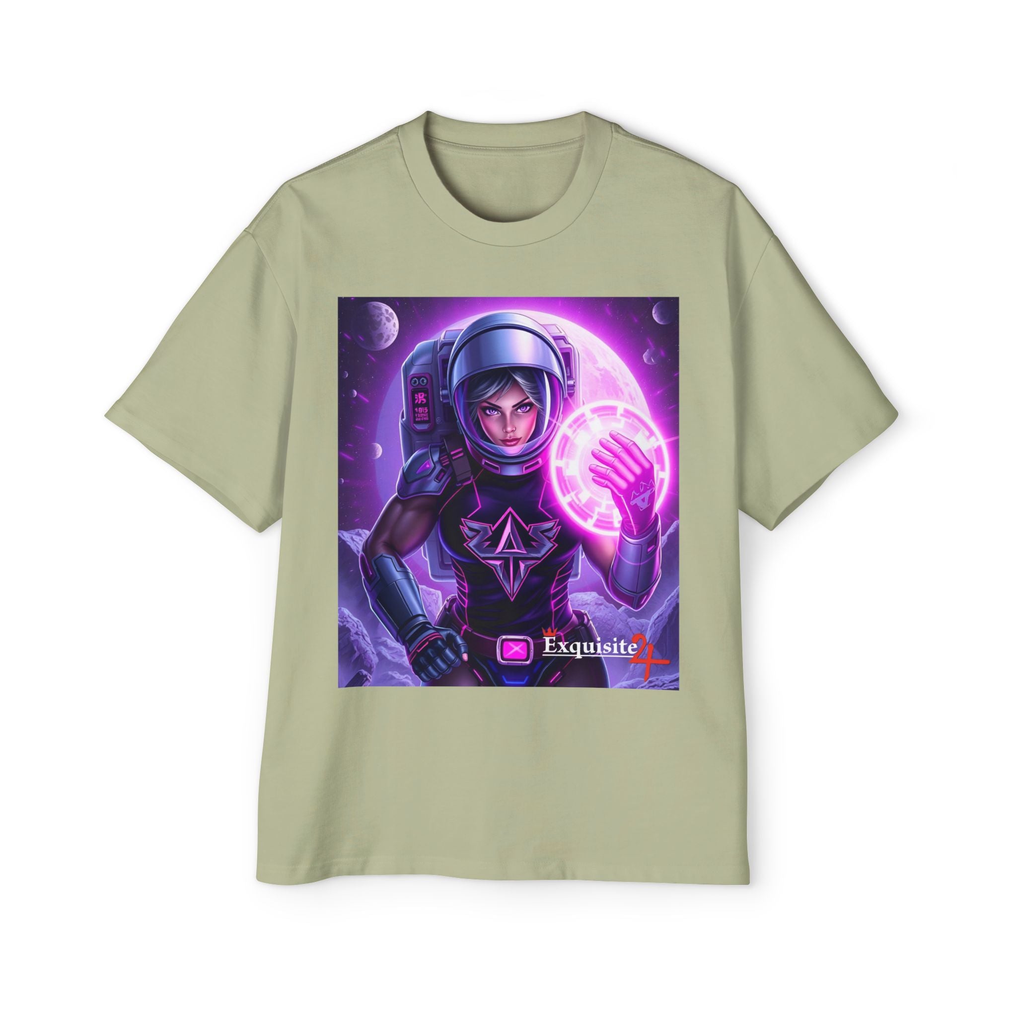 Astronaut Warrior Tee — Neon Space Mage Graphic T-Shirt
