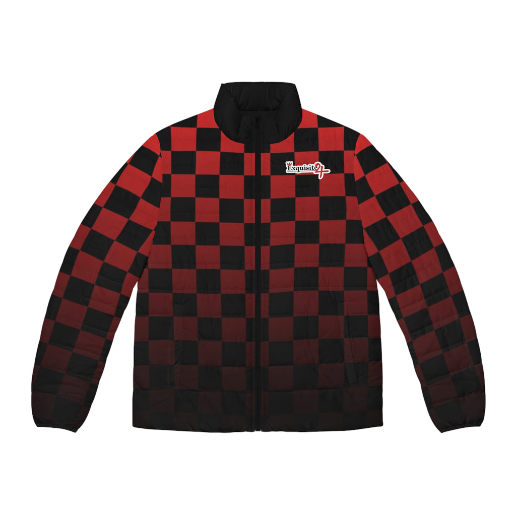 Red & Black Checker Puffer Jacket