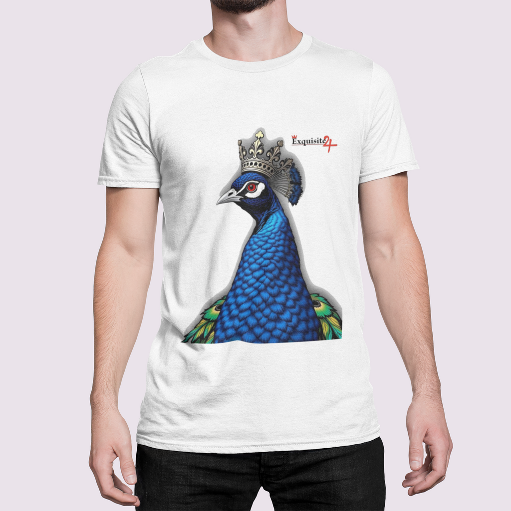 Crowned Blue Peacock Graphic Tee