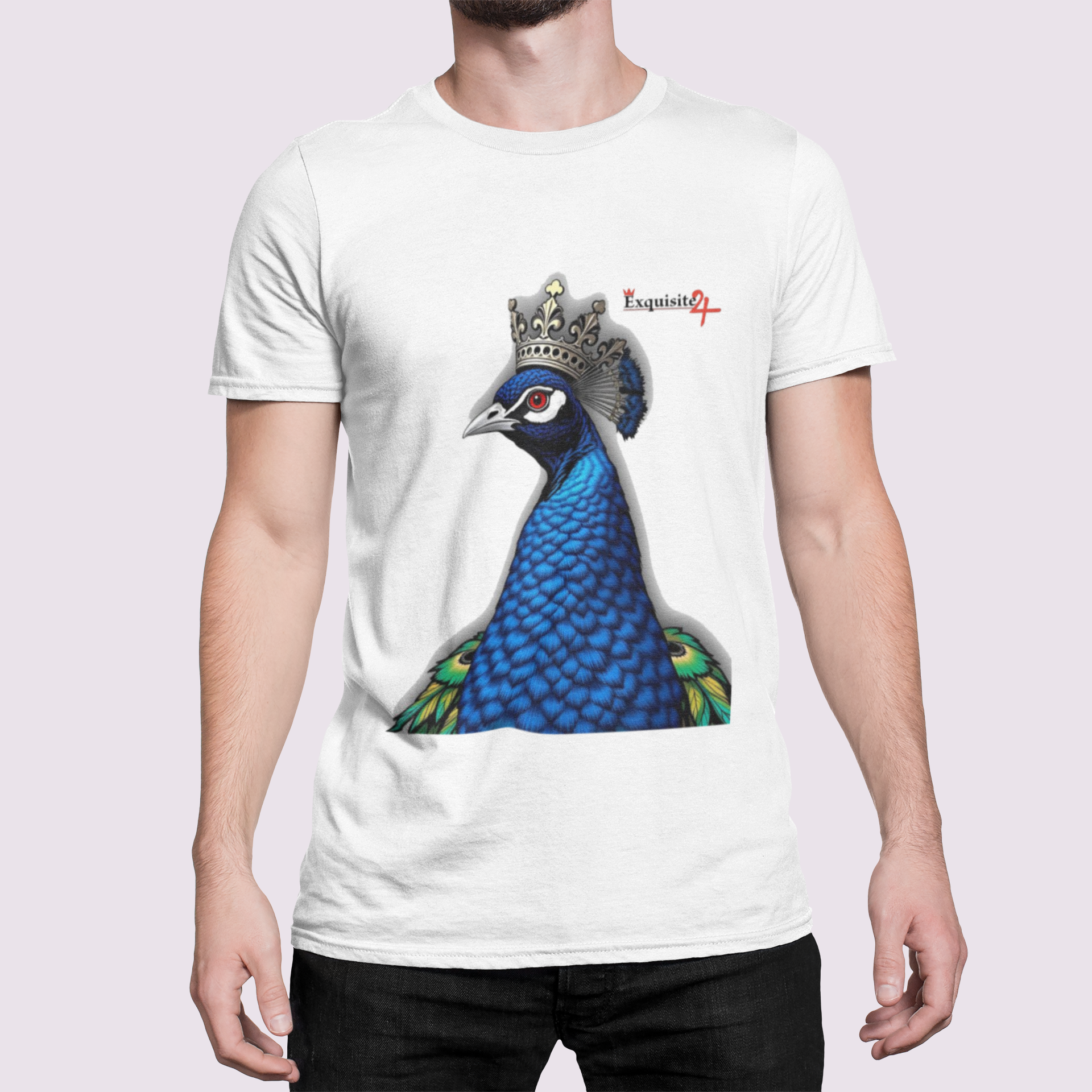 Crowned Blue Peacock Graphic Tee