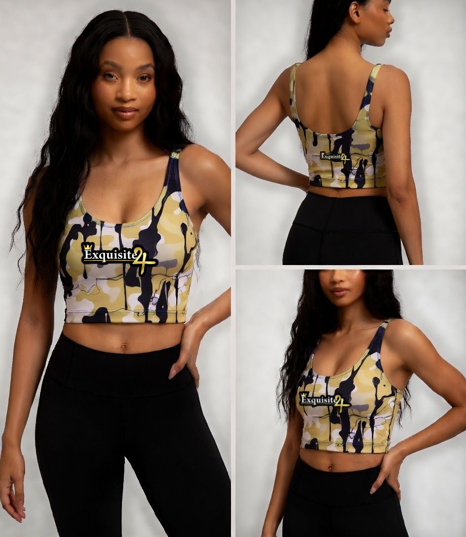 Gold Camo 'Exquisite 24' Sports Bra