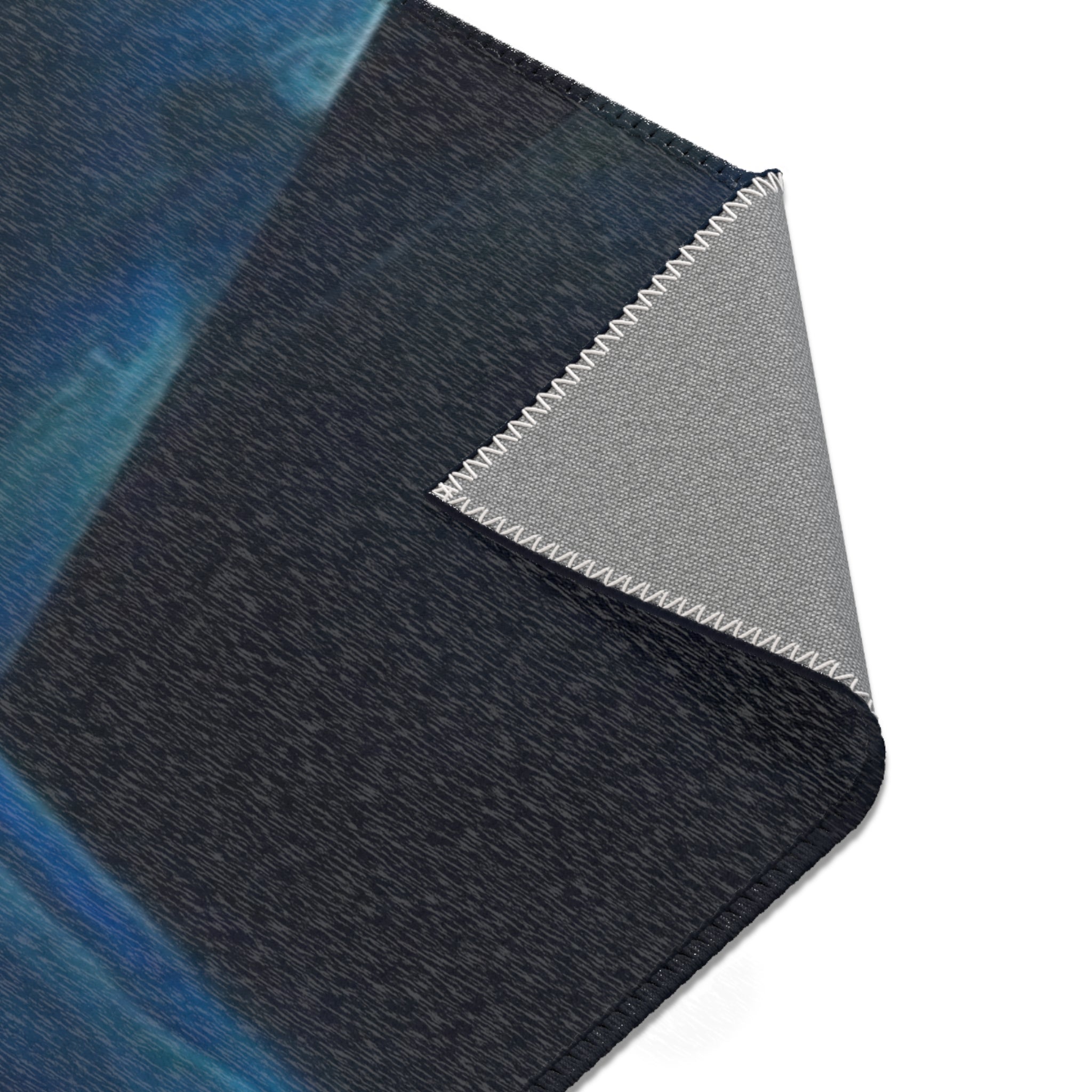 Geometric Blue Triangle Area Rug — Modern Abstract Accent Rug for Living Room & Bedroom