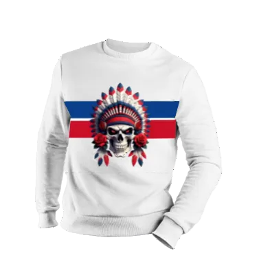 Men's Tribal Headdress Striped Sweatshirt