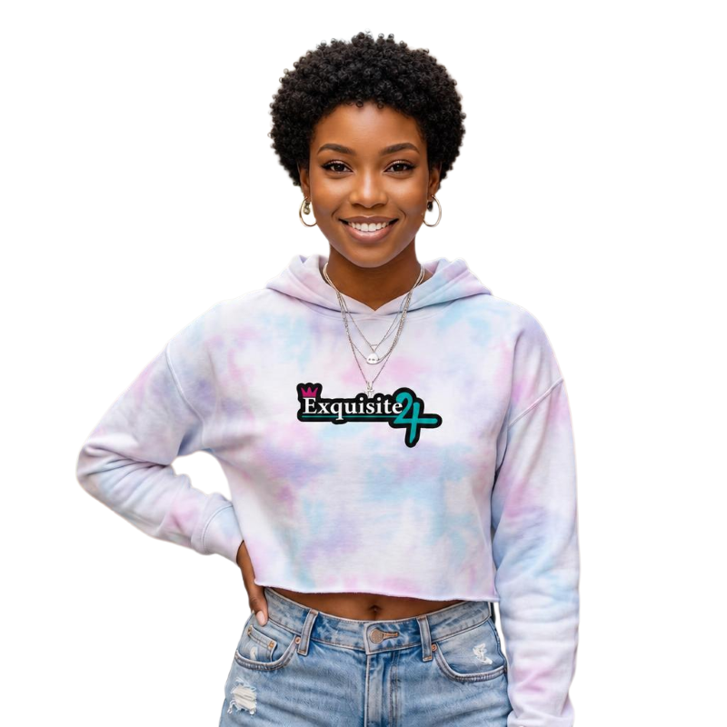 Cropped Hoodie — Exquisite 24 Pink Masked Character Graphic
