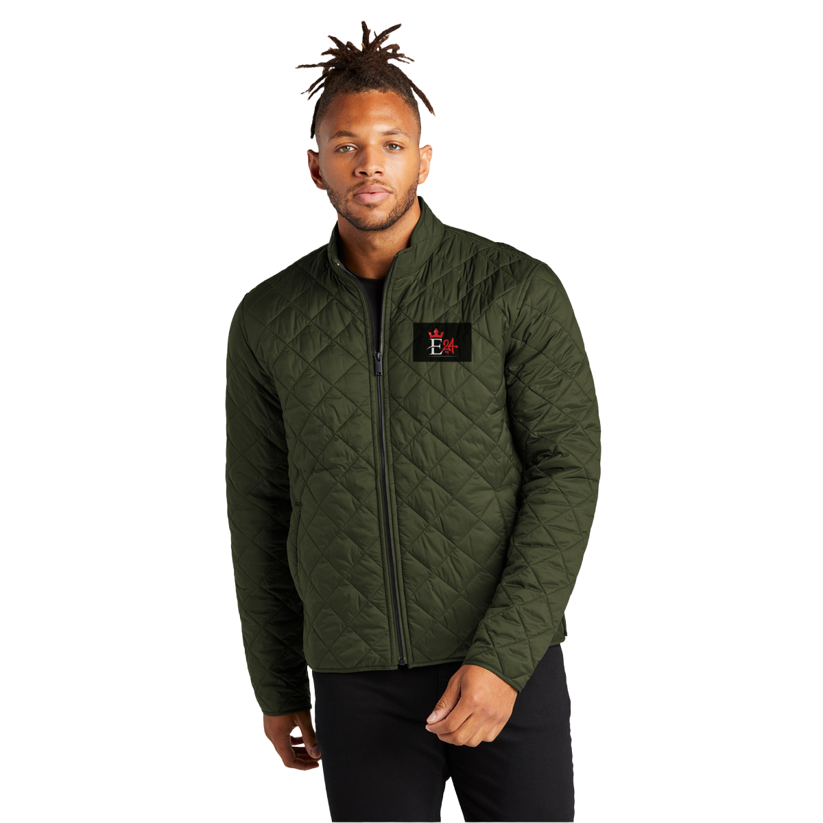 E24 Embroidered Quilted Men's Full-Zip Jacket