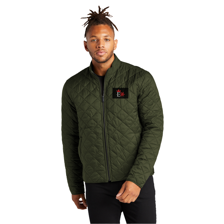E24 Embroidered Quilted Men's Full-Zip Jacket
