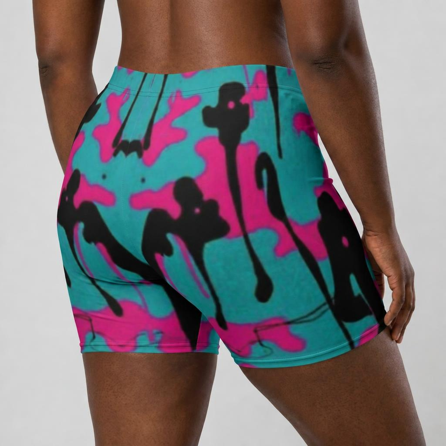 Teal & Magenta Drip Biker Shorts