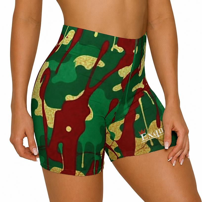 Camo Drip Biker Shorts