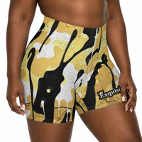 Gold Camo Drip Biker Shorts