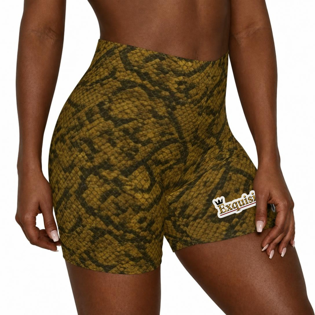 Snake Print Biker Shorts