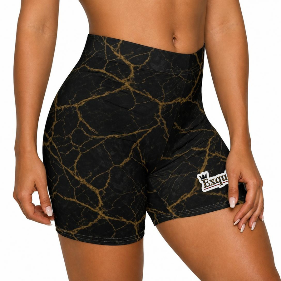 Black Gold Biker Shorts