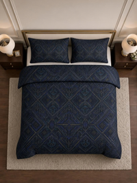 Dark Geometric Cotton Duvet Cover Set