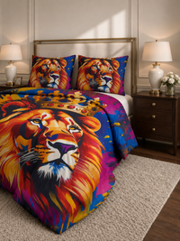 Regal Lion Crown Cotton Duvet Cover Set