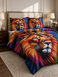 Regal Lion Crown Cotton Duvet Cover Set